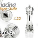 MACINA PEPE SALE MANUALE ACRILICO TRASPARENTE DESIGN MODERNO ELEGANTE 22 CM