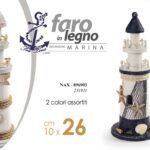 FARO DI LEGNO DECORATIVO MARE MARINA NAUTICO CUORE CONCHIGLIA ASSOR 26*10