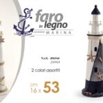 FARO DI LEGNO 53cm CON CORDA DECORAZIONE MARE MARINA NAUTICO RISTORANTE CASA ASS