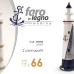 FARO DI LEGNO 66cm CON CORDA DECORAZIONE MARE MARINA NAUTICO RISTORANTE CASA ASS