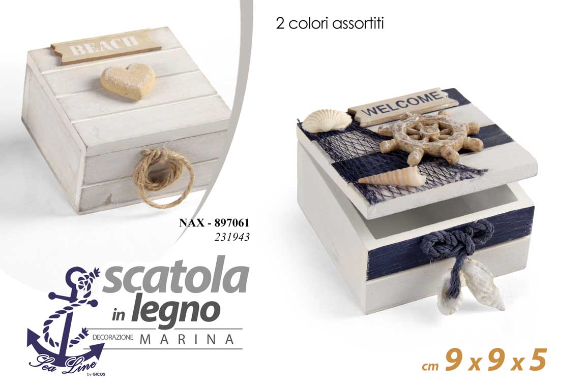 8025569897061 SCATOLA PORTA OGGETTI MARE MARINA NAUTICO SCATOLINA COFANETTO CONTENITORE 9*9*5 - immagine 1