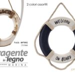 SALVAGENTE DECORATIVO LEGNO MARE NAUTICO MARINA PARETE MURO LOCALI PIZZERIA 34cm