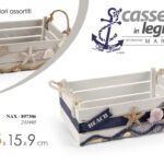 CASSETTA PORTA OGGETTI CONTENITORE LEGNO CESTINO CASSETTINA MARE NAUTICO 23*15*9