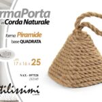 FERMAPORTA UNIVERSALE BLOCCA FERMA PORTA CORDA NATURALE FORMA PIRAMIDE 25*17*16