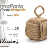 FERMAPORTA UNIVERSALE BLOCCA FERMA PORTA IN CORDA NATURALE CUBO QUADRATO 25*16cm