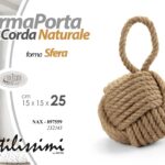 FERMAPORTA UNIVERSALE BLOCCA FERMA PORTA CORDA NATURALE FORMA SFERA TONDO 25*15
