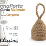 Fermaporta blocco finestre design campana arredamento corda naturale 25x15x15 cm