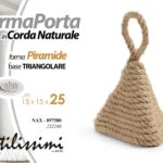 FERMAPORTA UNIVERSALE BLOCCA FERMA PORTA CORDA NATURALE FORMA PIRAMIDE 25*15 CM
