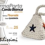 FERMAPORTA UNIVERSALE BLOCCA FERMA PORTA CORDA BIANCA FORMA PIRAMIDE 25*17*16