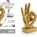 MANO SEGNO GESTO OK COLOR ORO SCULTURA SOPRAMOBILE DA TAVOLO RESINA 18*8*7cm