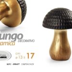 FUNGO CERAMICA SOPRAMMOBILE DECORAZIONE DA TAVOLA BOMBONIERA COLOR 17*13cm
