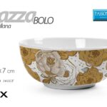 Tazza bolo colazione latte cereali moderna porcellana fiori bianco oro 650 ml