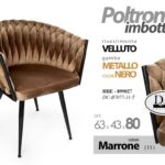POLTRONA TORTORA SEDIA VELLUTO GAMBE METALLO NERO DESIGN CLASSICO MODERNO 80*63