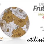Piatto dolce frutta dessert giardino barca campeggio melamina fiori oro 20 cm