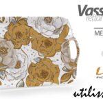 Vassoio colazione bibite cucina rettangolare portata melamina margherite 41*29cm