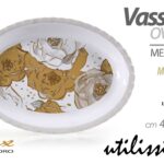 Vassoio piatto portata cucina giardino ovale portata melamina margherite 43*29