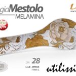 Poggiamestolo poggia mestoli posate moderno cucina melamina fiori oro 28 cm