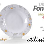 PIATTO TAVOLA FONDO SERVIZIO MELAMINA MARGHERITA DAISY MODERNO 23cm