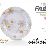 Piatto piano dolce frutta giardino barca campeggio mare melamina margherite 20cm