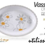 VASSOIO OVALE MELAMINA MULTIUSO PORTATA APERITIVO BEVANDE MARGHERITE 43*29CM