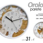 OROLOGIO DA PARETE TONDO SILENZIOSO CLASSICO MODERNO FIORI SICILIA Color 31*4 cm