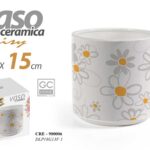 Vaso fiori pianta design moderno margherite casa cucina ceramica daisy 15*15 cm