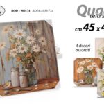 QUADRO STAMPA SU TELA Canvas LEGNO DEC VASO FIORI FIORE COLOR ASSORTITI 45*45 CM