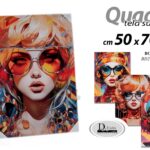 QUADRO STAMPA SU TELA Canvas LEGNO Occhiali da Sole MODA DONNA COLOR ASSOR 50*70