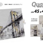 QUADRO STAMPA SU TELA Canvas LEGNO CITTà GRIGIO COLOR ARTIST ASSORTITI 45*45 cm