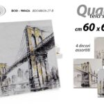 QUADRO STAMPA SU TELA Canvas LEGNO CITTà B GRIGIO COLOR ARTIST ASSORTITI 60*60cm