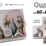 QUADRO STAMPA SU TELA Canvas LEGNO VASI NATURA FIORI COLOR ASSORT 60*60 cm