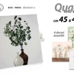 QUADRO STAMPA SU TELA Canvas LEGNO VASI FLOREALE FIORI COLOR ASSORT 45*45 cm