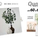 QUADRO STAMPA SU TELA Canvas LEGNO VASI FLOREALE FIORI COLOR ASSORT 60*60 cm