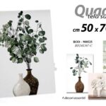 QUADRO STAMPA SU TELA Canvas LEGNO VASI FLOREALE FIORI COLOR ASSORT 50*70 cm