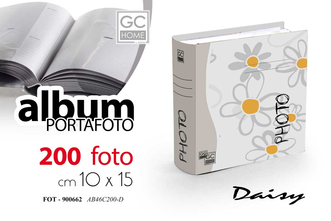 8025569900662 Album Portafoto Fotografico Libro BIANCO MARGHERITE DAISY PORTA FOTO 200 10x15 - immagine 1