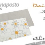 Tovaglietta americana segnaposto margherite fiori bianco grigio tessuto 30*45 cm