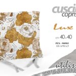 Cuscino coprisedia imbottito sedia moderno fiori oro bianco tessuto 40*40 cm