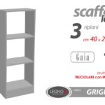 SCAFFALE LIBRERIA SALVASPAZIO 3 RIPIANI MENSOLE SALOTTO UFFICIO BAGNO 105*40*24