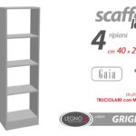 LIBRERIA MODERNA SALVASPAZIO SCAFFALE 4 RIPIANI SALOTTO UFFICIO BAGNO 105*40*24
