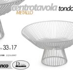 CENTROTAVOLA ALZATA PORTA FRUTTA PANE CESTINO TONDO METALLO BIANCO DESIGN 33*17