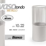 VASO CILINDRO TRAFORATO PORTA PIANTA FIORI METALLO BIANCO MODERNO EVENTI 22*10cm