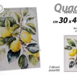 QUADRO STAMPA SU TELA Canvas LEGNO LIMONI GIALLO BLU MEDITERRANEO ASSORT 40*30cm