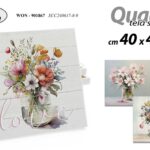 QUADRO STAMPA SU TELA Canvas LEGNO FIORI FIORE VASI REAL ASSORTITI 40*40 cm