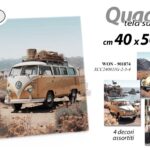 QUADRO STAMPA SU TELA Canvas LEGNO AUTO EPOCA VIAGGI VINTAGE RETRò ASSORT 40*50