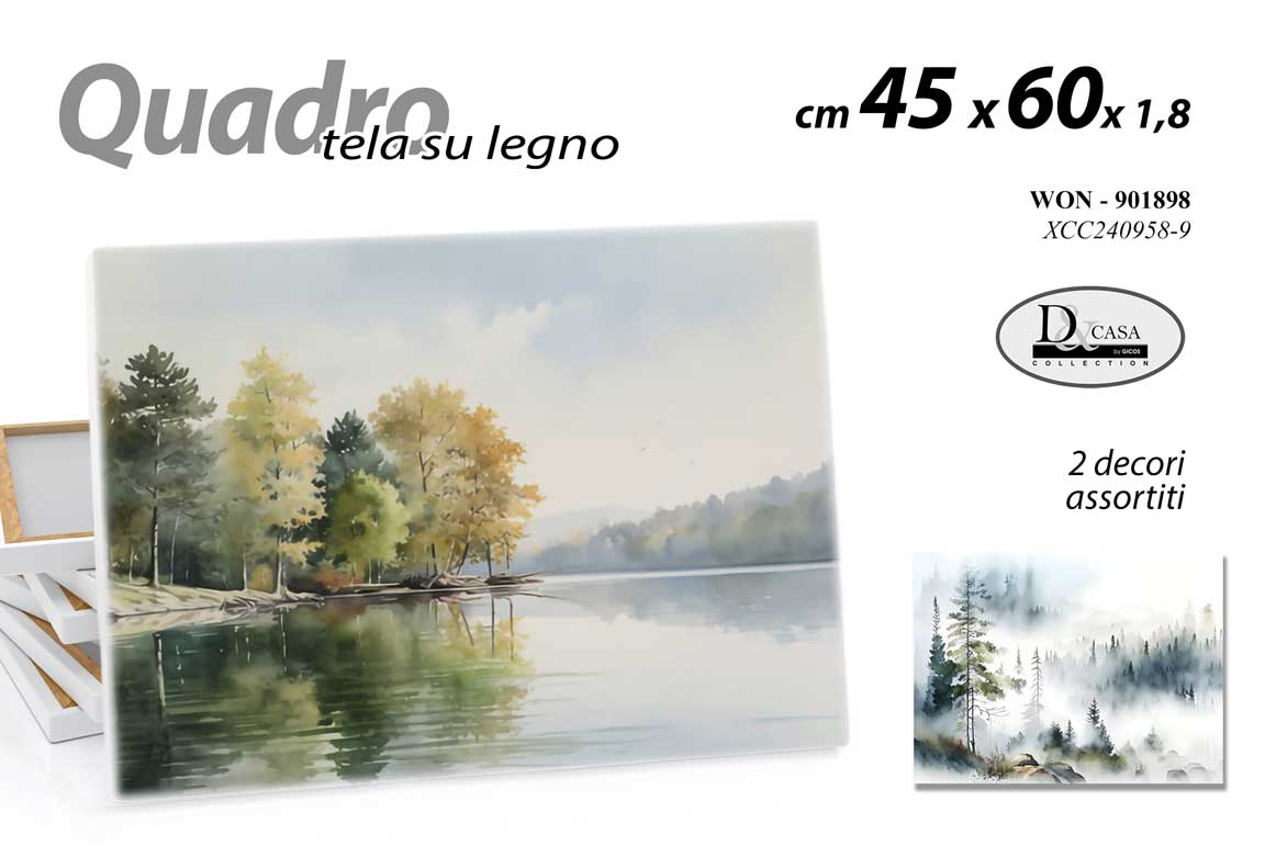 8025569901898 QUADRO STAMPA SU TELA Canvas LEGNO ALBERI NATURA PAESAGGI VERDE ASSORTITI 45*60 - immagine 1
