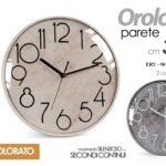 OROLOGIO DA PARETE TONDO MODERNO CLASSICO SILENZIOSO BORDO COLOR ASSORT ABS 31cm