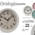 OROLOGIO DA PARETE TONDO MODERNO CLASSICO SILENZIOSO COLOR CHIC ASSORTITO 22*4cm