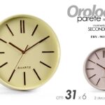 OROLOGIO DA PARETE TONDO MODERNO CLASSICO SILENZIOSO CHIC COLOR ASSORT ABS 31*6