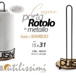 PORTA ROTOLO DA TAVOLA METALLO LEGNO CUISINE MODERNO CUCINA TOVAGLIOLI 31*15 cm