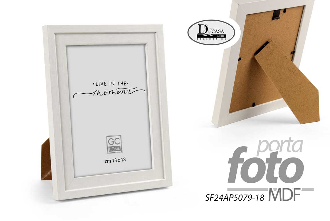 8025569902659 CORNICE PORTAFOTO DA TAVOLO FOTO MODERNO CLASSICO LEGNO M BIANCO 18*13 cm - immagine 1